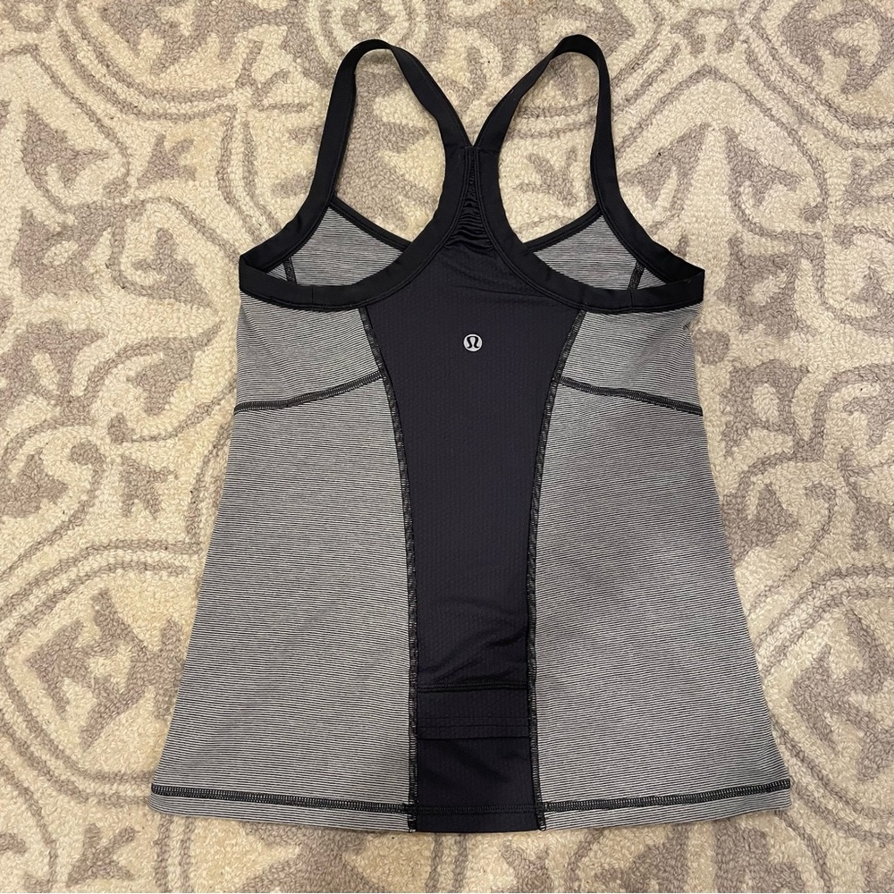 Lululemon Gray Striped Tank Top